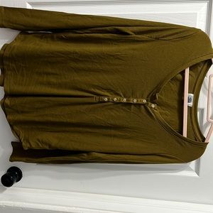 Olive Green Long Sleeve Henley